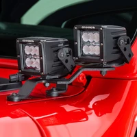 18-20 Jeep Wrangler JL/JLU/Gladiator JT Light Mount - Two 3in Cubes Offset