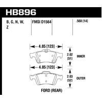16-18 Ford Focus HPS 5.0 Rear Brake Pads