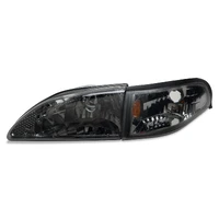 94-98 Mustang Axial Series Cobra Style Headlights- Black Housing (Clear Lens)