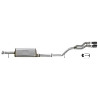 Rebel Series Cat-Back 2.5in Dual Center Exit SS Exhaust w/ Black Tips V6 (Wrangler 07-14)