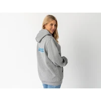 Superior Unisex Hoodie Grey Marle with Sleeve Logo (Each) 2XL
