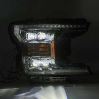 18-19 Ford F-150 NOVA LED Proj Headlights Plank Style Matte Black w/Activ Light/Seq Signal