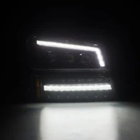 03-06 Chevy Silverado 1500/2500HD/3500HD/Avalanche Alpha-Black NOVA LED Proj Headlights