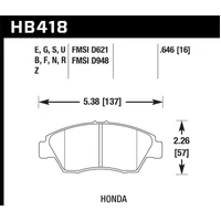 02-06 RSX (non-S) Front / 03-11 Civic Hybrid / 04-05 Civic Si HP DTC-60 Front Race Brake Pads
