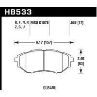 2006-2007 Subaru B9 Tribeca Limited HPS 5.0 Front Brake Pads