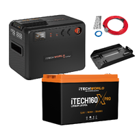 Premium GoFurther Dual Battery System with iTECHDCDC40 Battery Charger and iTECH160X PRO Lithium Battery with Bluetooth