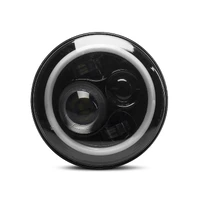97-18 Jeep Wrangler TJ/JK Axial Halo Headlights w/ DRL Amber Signals- Black Hsng (Clear Lens)