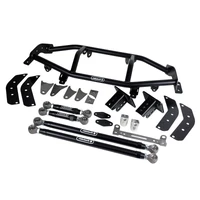 Bolt-On 4-Link W/ Double Adjustable Bars For 1967-1969 GM F-Body R-Joints Bars Bolt-On Cradle Axle Brackets And Hardware Powder Coated Black Powder
