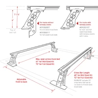 15-22 Ford F-150 / 07-21 Toy. Tundra XRS Cross Bars Kit - Tex Blk (Attch Tonneau Cvr T-Trk)