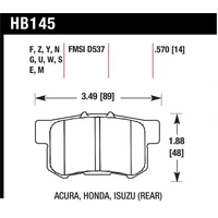 1997-1997 Acura CL 2.2 HPS 5.0 Rear Brake Pads