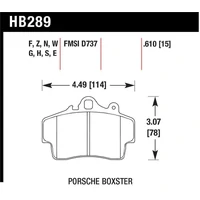 97-08 Porsche Boxster DTC-60 Compound Front Brake Pads
