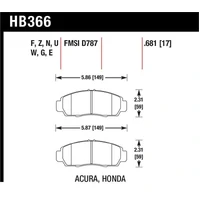 04-10 Acura TSX / 99-08 TL / 01-03 CL / 03-10 Honda Accord EX DTC-60 Race Front Brake Pads