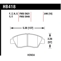 02-06 RSX (non-S) Front / 03-11 Civic Hybrid / 04-05 Civic Si HP DTC-60 Front Race Brake Pads