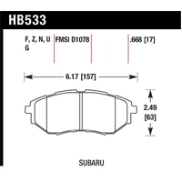 2006-2007 Subaru B9 Tribeca Limited HPS 5.0 Front Brake Pads