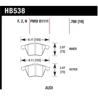 2009-2009 Audi A4 Cabriolet HPS 5.0 Front Brake Pads