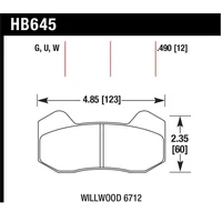 Wilwood DynaPro 6 (Type 6712) DTC-70 Brake Pads