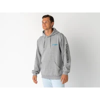 Superior Unisex Hoodie Grey Marle with Sleeve Logo (Each) 2XL