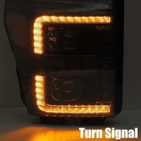 11-16 Ford F-250 SD PRO-Series Projector Headlights Plank Style Design Chrome w/Seq Signal