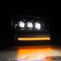 03-06 Chevy Silverado 1500/2500HD/3500HD/Avalanche Alpha-Black NOVA LED Proj Headlights