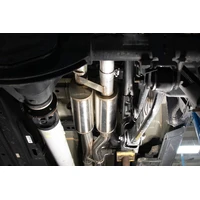 3.0 Inch True Dual Catback Exhaust System with Dual Rear Exit and Flat Cut 5.0 Inch Gunmetal PVD Tips 21-24 Dodge RAM TRX 144.6 Inch Wheel Base