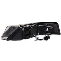 99-04 Ford Mustang Dual LED Halo Projector Headlights- Black Housing (Clear Lens)