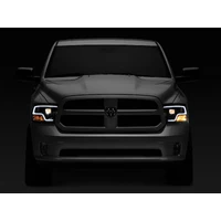 09-18 RAM 1500 LED Halo Projector Headlights- Black Housing (Clear Lens)