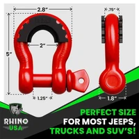 3/4In D-Ring Shackle Set (2-Pack) Matte Black