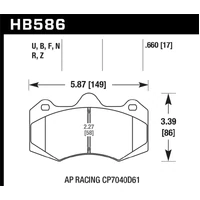 AP Racing CP7040 Performance Ceramic Street Brake Pads