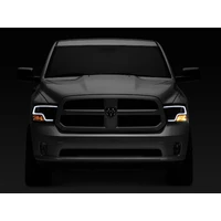 09-18 RAM 1500 LED Halo Projector Headlights- Black Housing (Clear Lens)