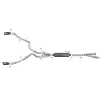 MACH Force-Xp 3in to 3-1/2in 304 SS Cat-Back Exhaust w/Black Tip (F-150 Raptor 17-18)