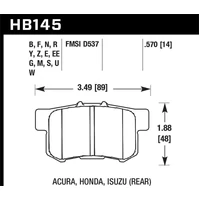 Acura / Honda / Suzuki DTC-30 Race Rear Brake Pads