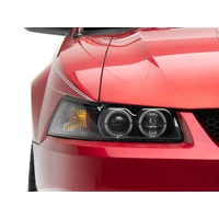 99-04 Ford Mustang Dual LED Halo Projector Headlights- Black Housing (Clear Lens)