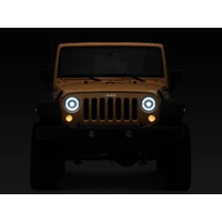 07-18 Jeep Wrangler JK Axial Series LED Headlights- Black Housing (Clear Lens)