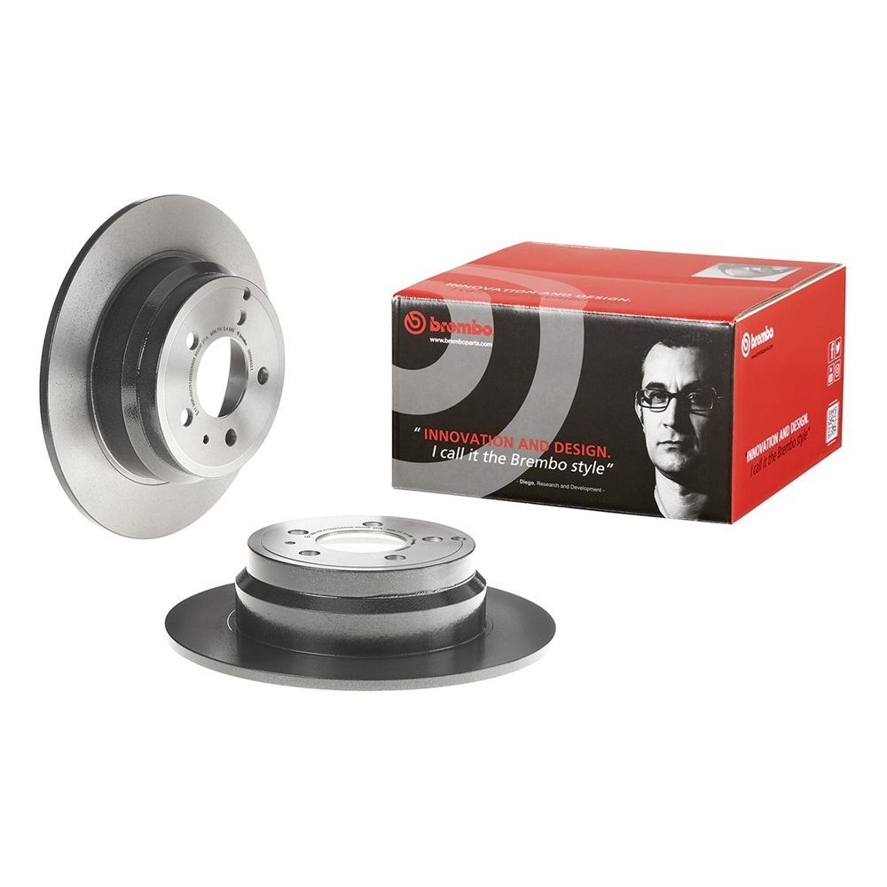 Brembo Premium UV Coated Brake Rotors 08.5569.21 Rotor, Brembo, Solid, Solid Surface, 11.61 in. Diameter, Iron, UV-Coated, Volvo, Each