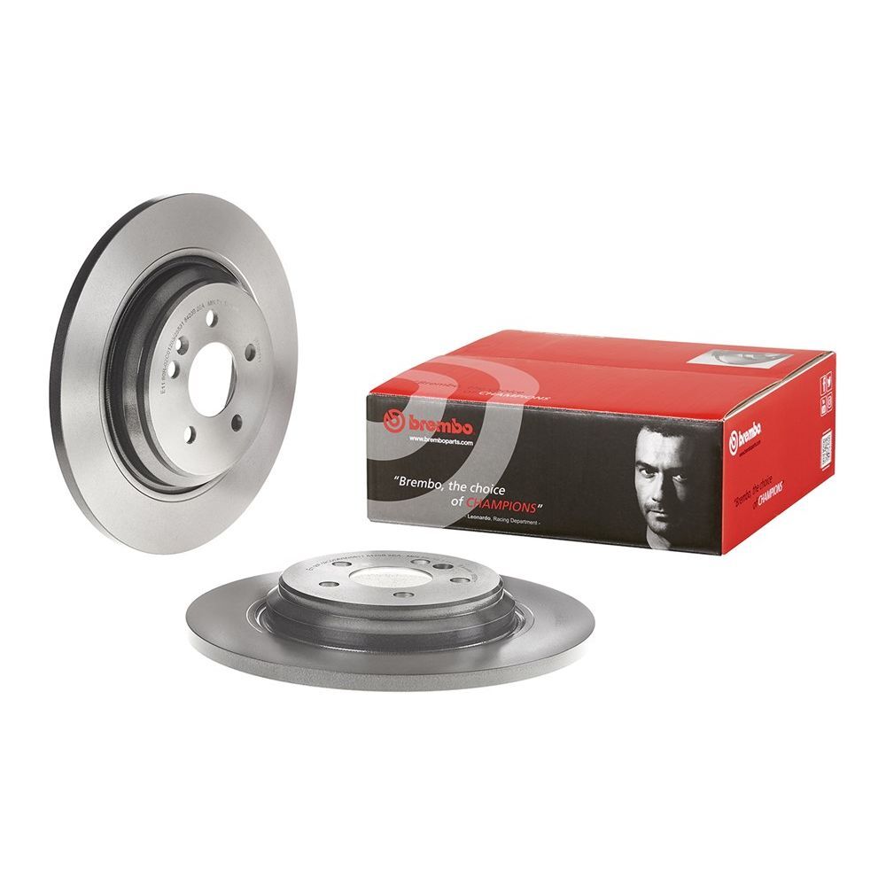 Brembo Premium UV Coated Brake Rotors 08.7607.11 Rotor, Brembo, Solid, Solid Surface, 13.03 in. Diameter, Iron, UV-Coated, Mercedes-Benz, Each thumbnail 2