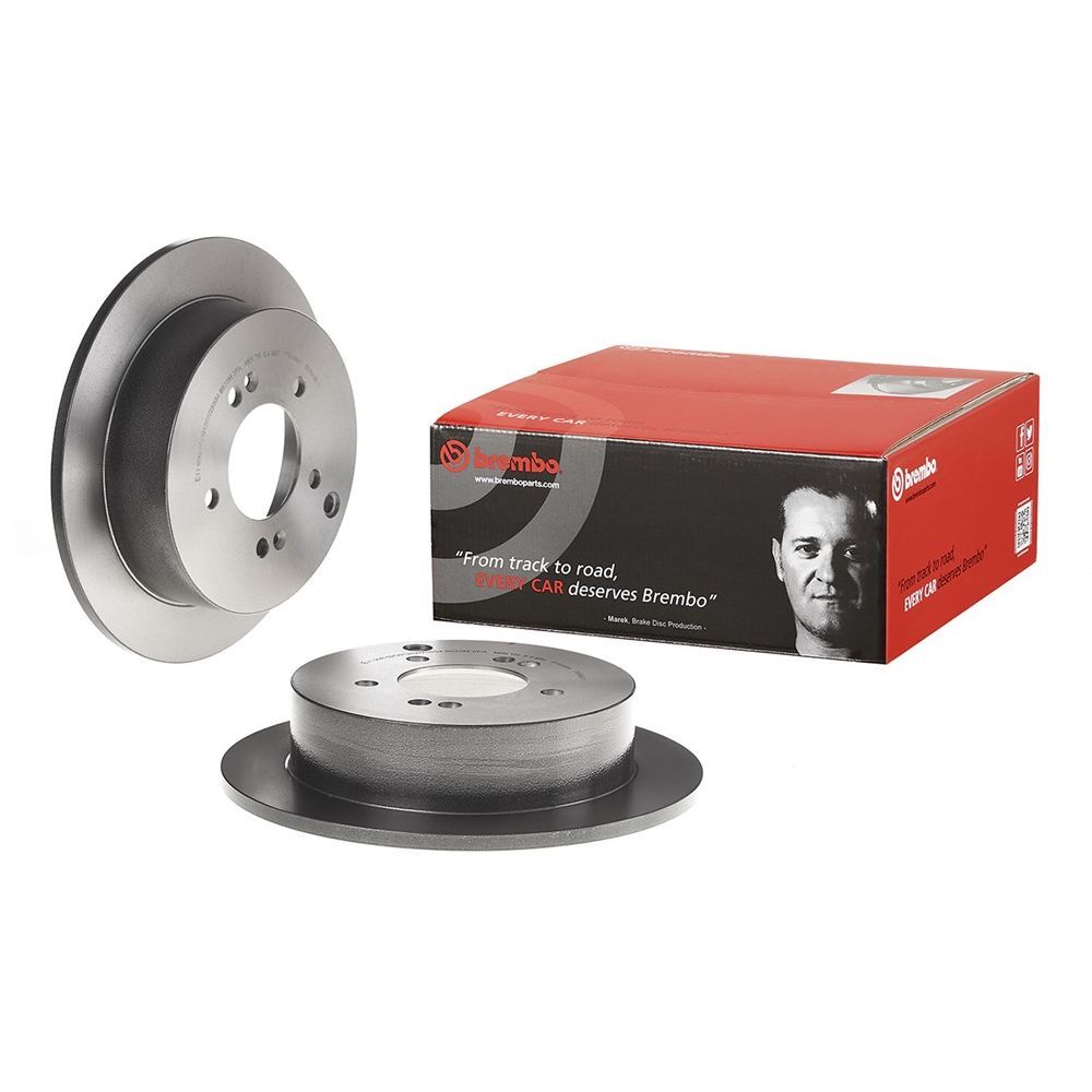 Brembo Premium UV Coated Brake Rotors 08.A446.11 Rotor, Brembo, Solid, Solid Surface, 11.18 in. Diameter, Iron, UV-Coated, for Hyundai, Each