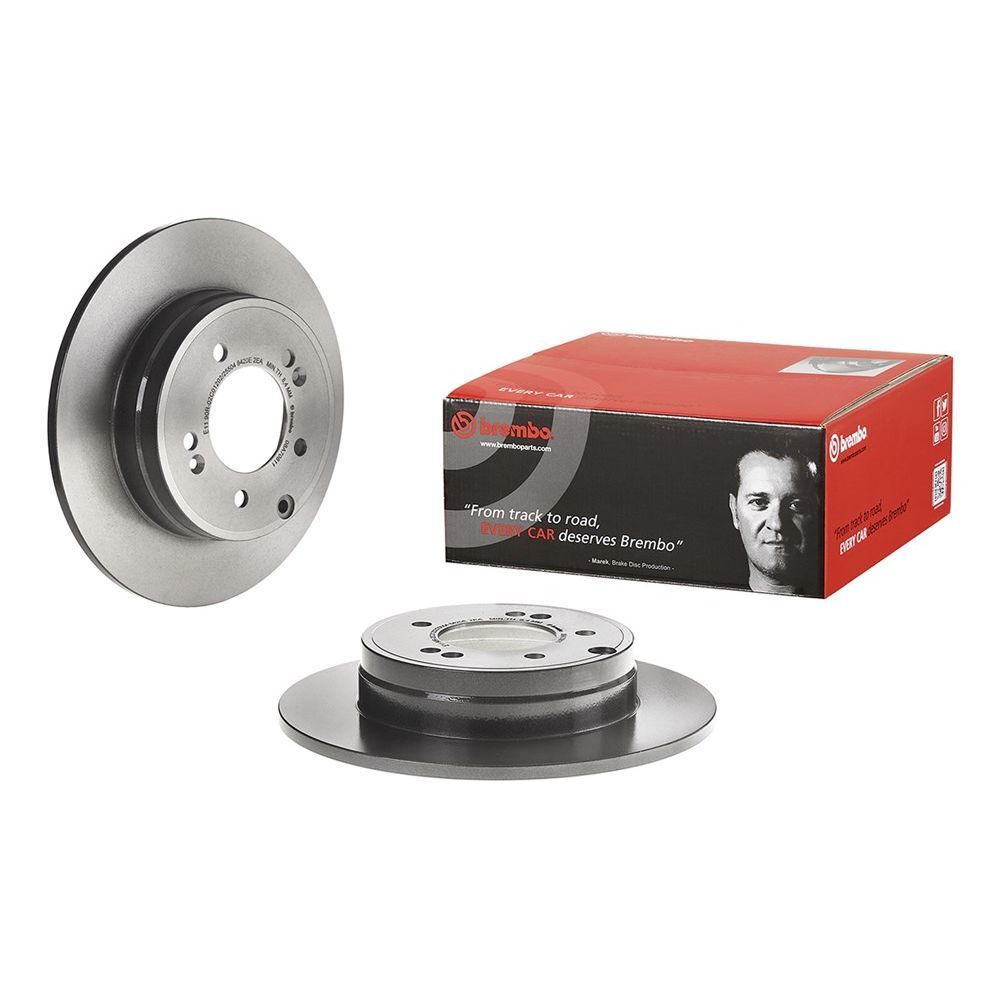 Brembo Premium UV Coated Brake Rotors 08.A708.11 Rotor, Brembo, Solid, Solid Surface, 11.18 in. Diameter, Iron, UV-Coated, for Hyundai, Each