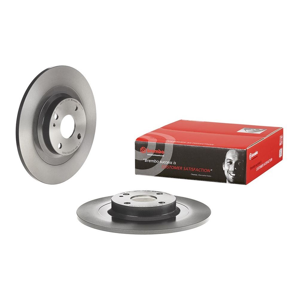 Brembo Premium UV Coated Brake Rotors 08.D224.11 Rotor, Brembo, Solid, Solid Surface, 11.02 in. Diameter, Iron, UV-Coated, Mazda, Each thumbnail 7
