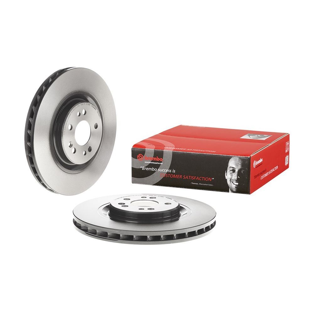 Brembo Premium UV Coated Brake Rotors 09.7606.11 Rotor, Brembo, Vented, Solid Surface, 13.58 in. Diameter, Iron, UV-Coated, Mercedes-Benz, Each