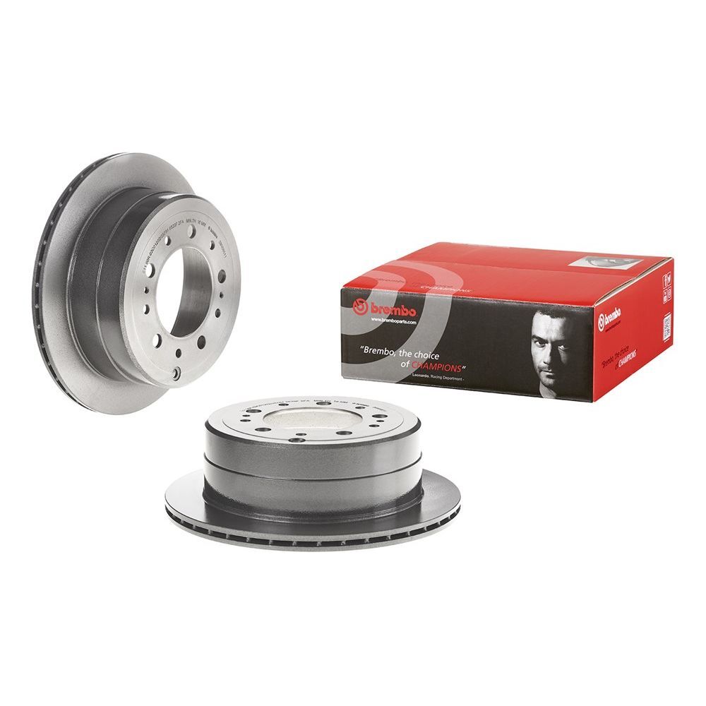 Brembo Premium UV Coated Brake Rotors 09.9086.11 Rotor, Brembo, Vented, Solid Surface, 12.95 in. Diameter, Iron, UV-Coated, Lexus, Each