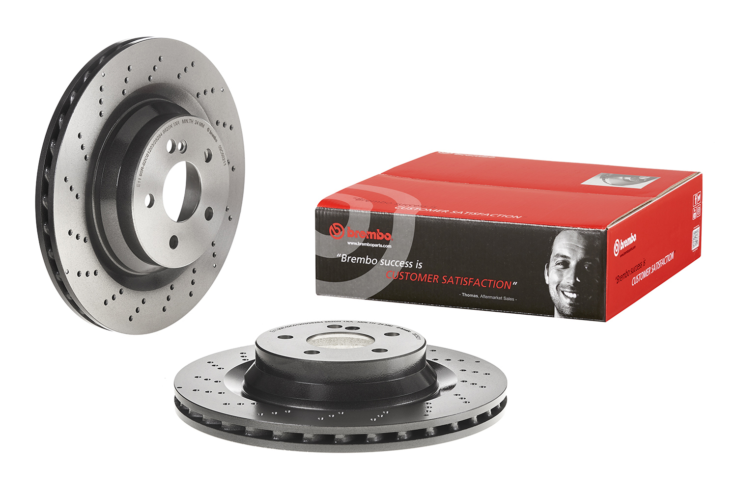 Brembo Premium UV Coated Brake Rotors 09.C502.11 Rotor, Brembo, Vented, Cross-Drilled Surface, 12.99 in. Diameter, Iron, UV-Coated, Mercedes-Benz, Each