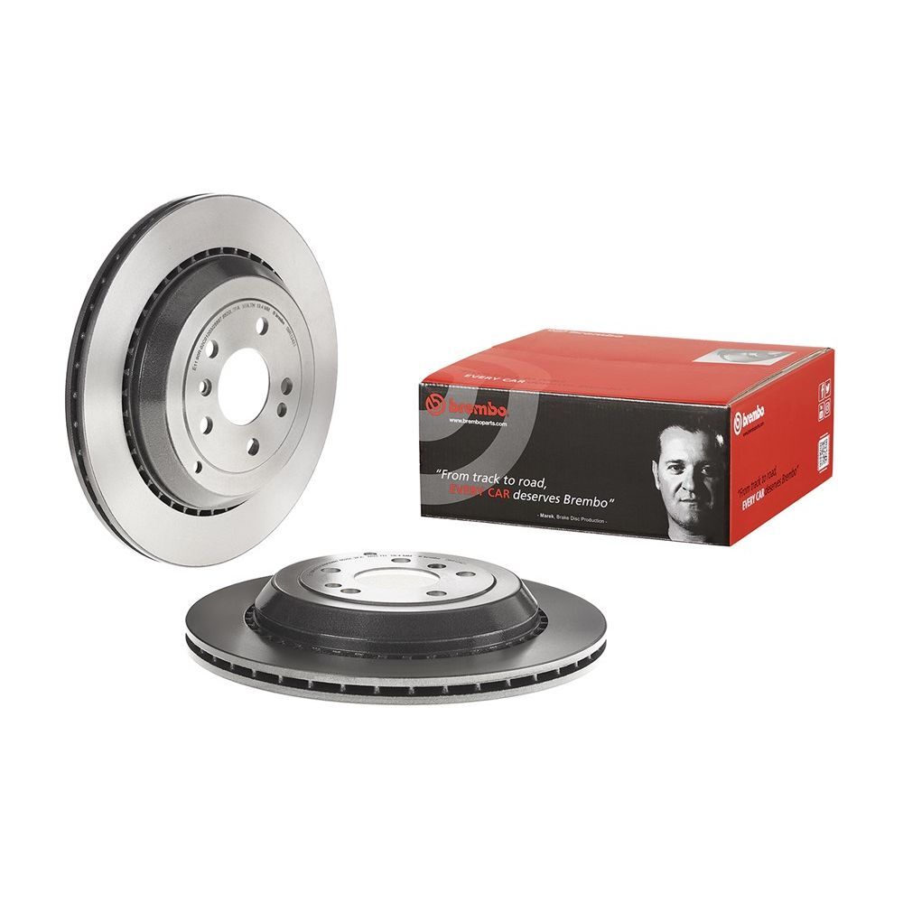 Brembo Premium UV Coated Brake Rotors 09.R124.21 Rotor, Brembo, Vented, Solid Surface, 12.99 in. Diameter, Iron, UV-Coated, Mercedes-Benz, Each