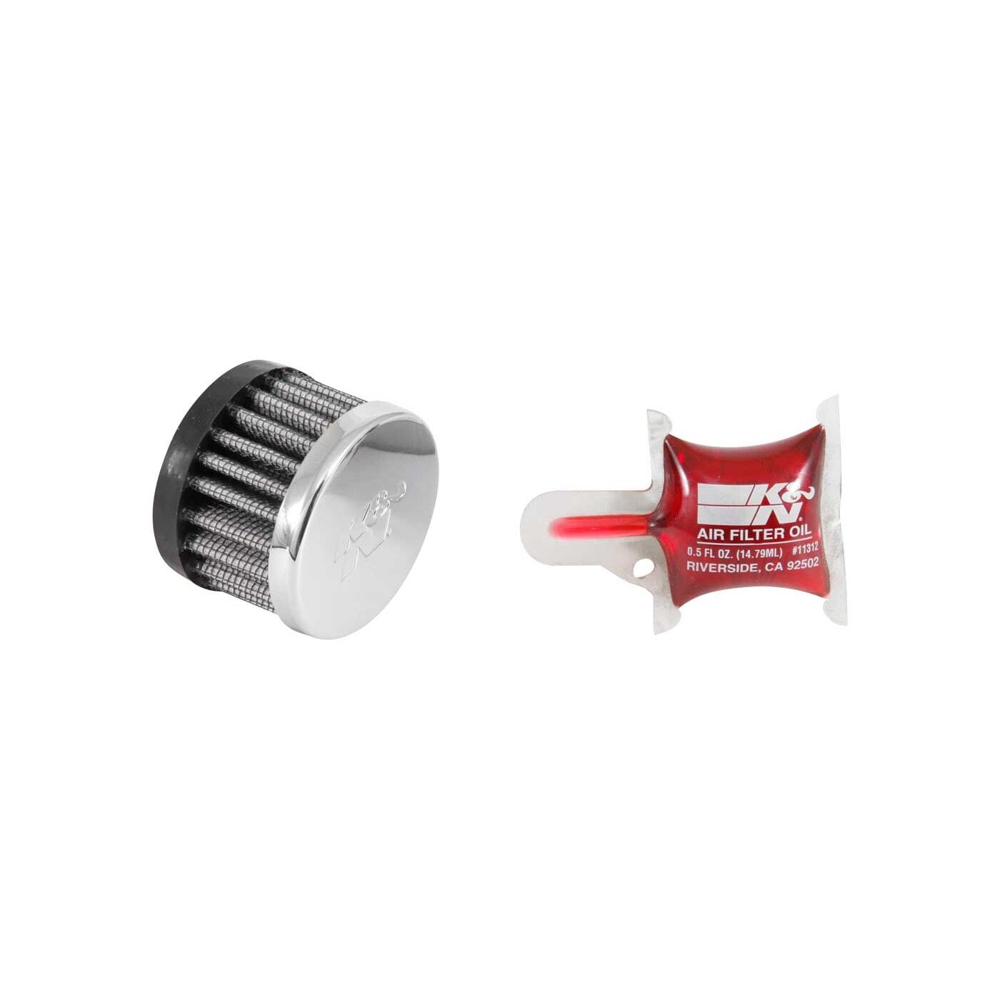 Breather - Push-On - Round - 1 in Hole - Steel - Chrome - Each thumbnail 2