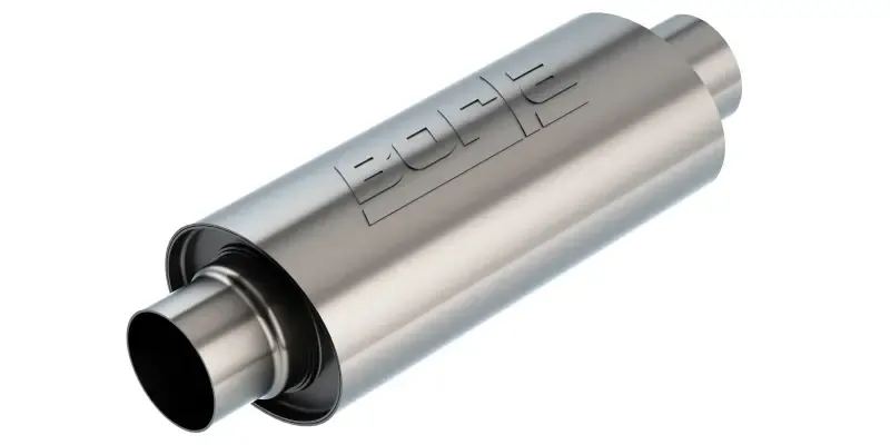 Borla Universal Muffler 5in. x 6.25in. X 13.5in. Body 18.5in. OAL 3in I.D. In/Out Brushed T-304 thumbnail 4