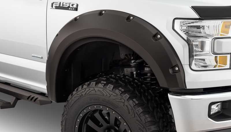 Bushwacker Pocket-Style Fender Flares 20100-02 Flares, Pocket Style, Rear, Dura-Flex Thermoplastic, Matte Black, Ford, Pair