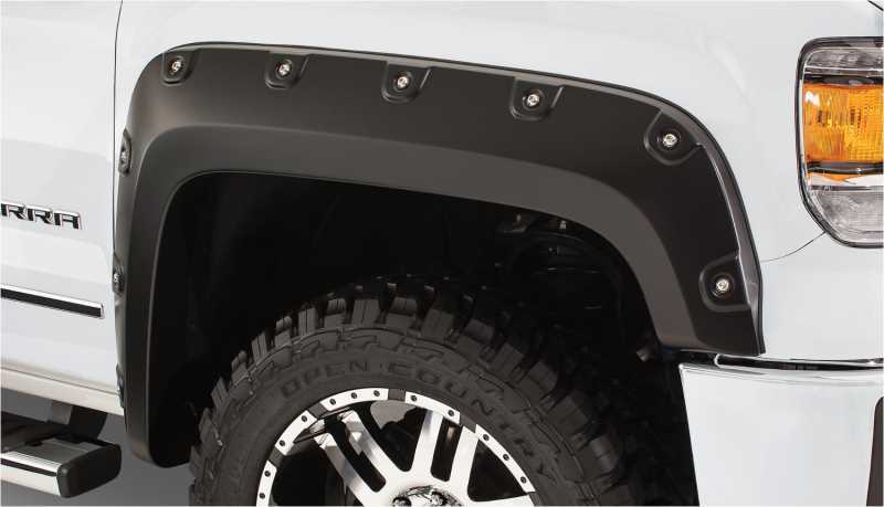 Bushwacker BOSS Pocket-Style Fender Flares 40083-02 Flares, Pocket Style, Front, Black, Dura-Flex Thermoplastic, GMC, Pair