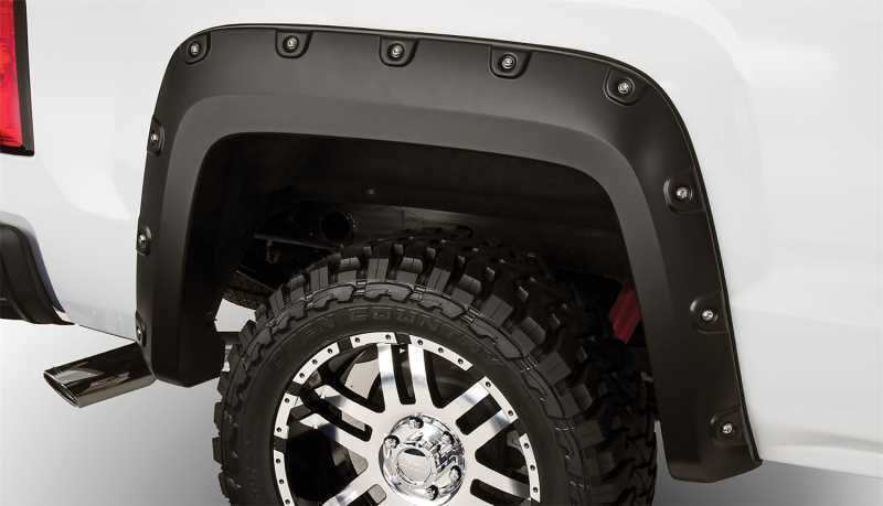 Bushwacker BOSS Pocket-Style Fender Flares 40085-02 Flares, Pocket Style, Rear, Black, Dura-Flex Thermoplastic, GMC, Pair