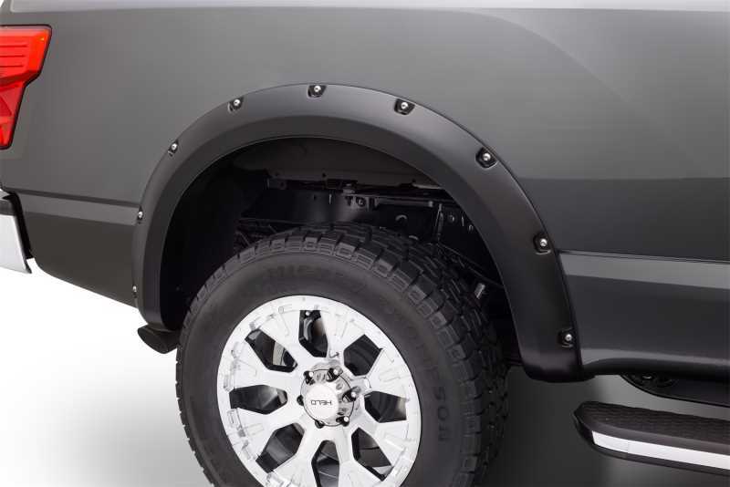 Bushwacker Pocket-Style Fender Flares 70018-02 Flares, Pocket Style, Rear, Black, Dura-Flex Thermoplastic, for Nissan, Pair thumbnail 2