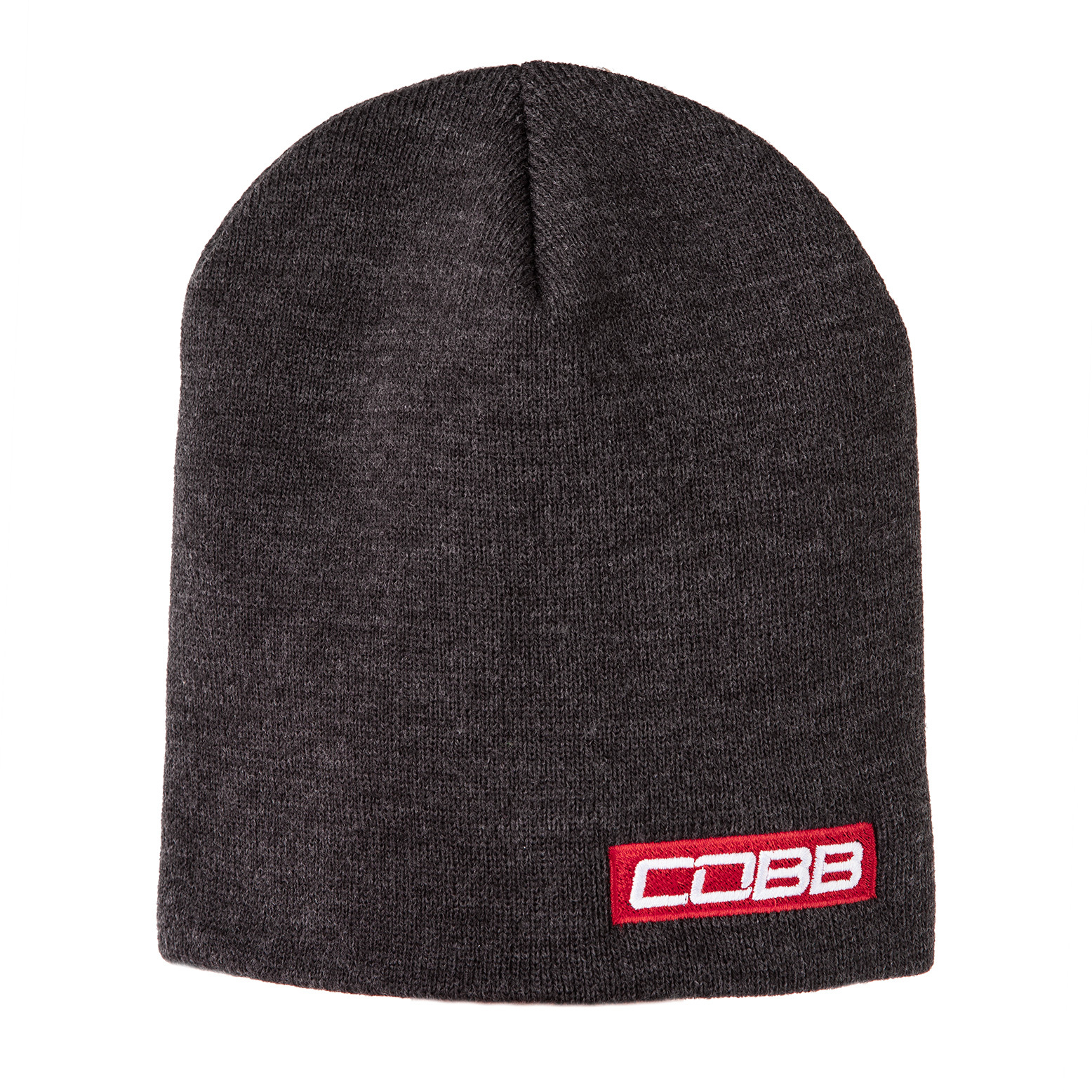 Cobb Tuning Bar Logo Knit Beanie - Gray w/Red Logo 8in. Tall OS thumbnail 2