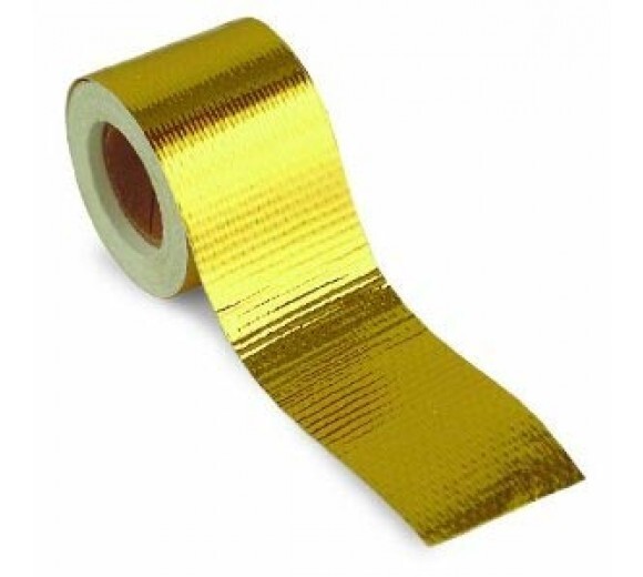 5m5cm BENBW 1Set Gold Foil Tape Sealing Insulation Aluminum High Reflective Temperature Heat Resistant Adhesive Automotive Exhaust Pipe Decorative Shield Wrap 